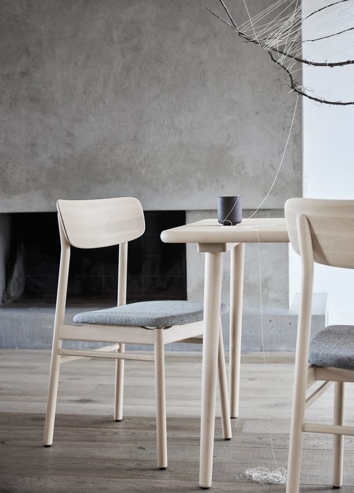 Silla Prima Vista abedul lacado mate claro, Tela hallingdaldal 65-130 gris Stolab