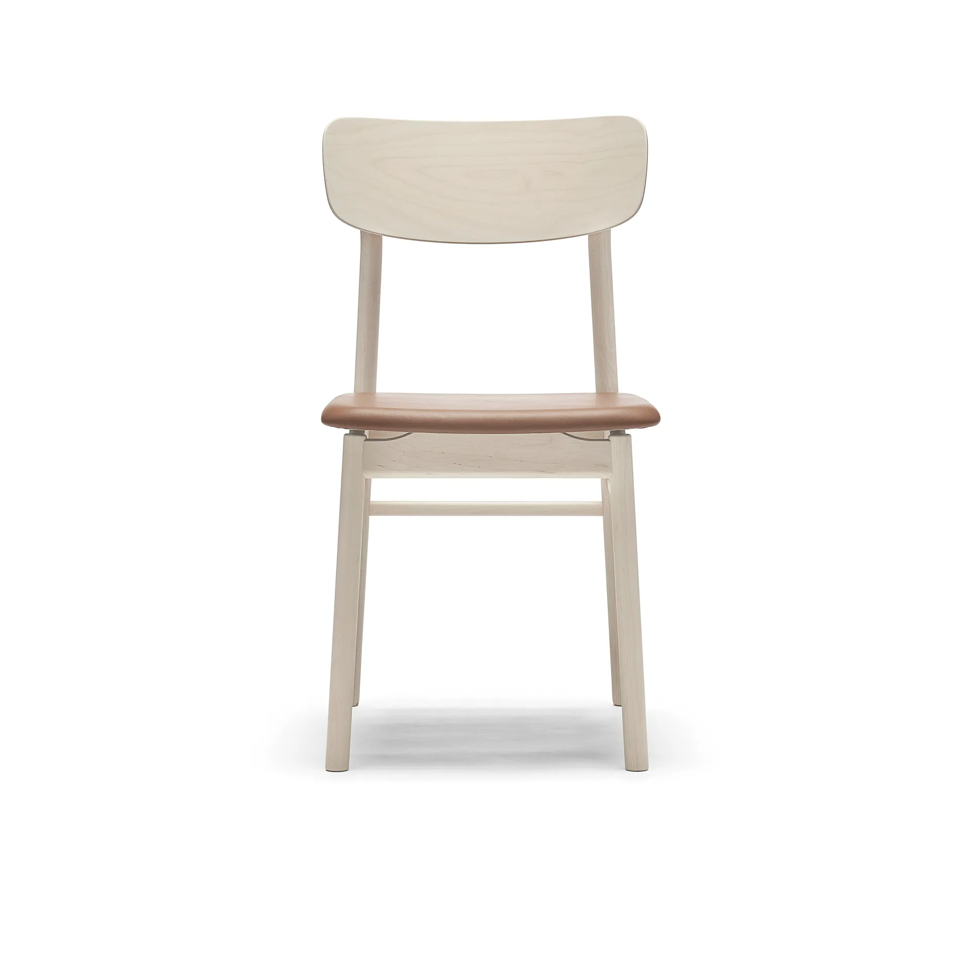 Silla Prima Vista, Cuero Elmosoft 43807 cognac-abedul claro lacado mate Stolab