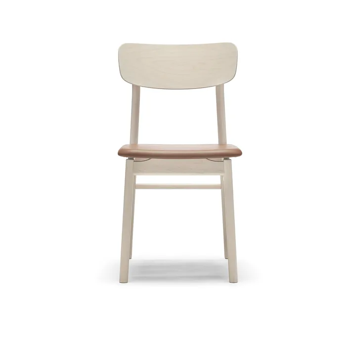 Silla Prima Vista - Cuero Elmosoft 43807 cognac-abedul claro lacado mate - Stolab