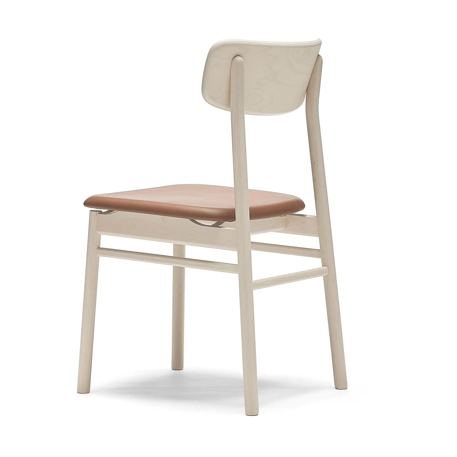 Silla Prima Vista, Cuero Elmosoft 43807 cognac-abedul claro lacado mate Stolab