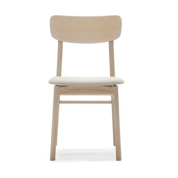 Silla Prima Vista roble aceitado blanco - Tela Atto Driftwood V3576/01 gris - Stolab