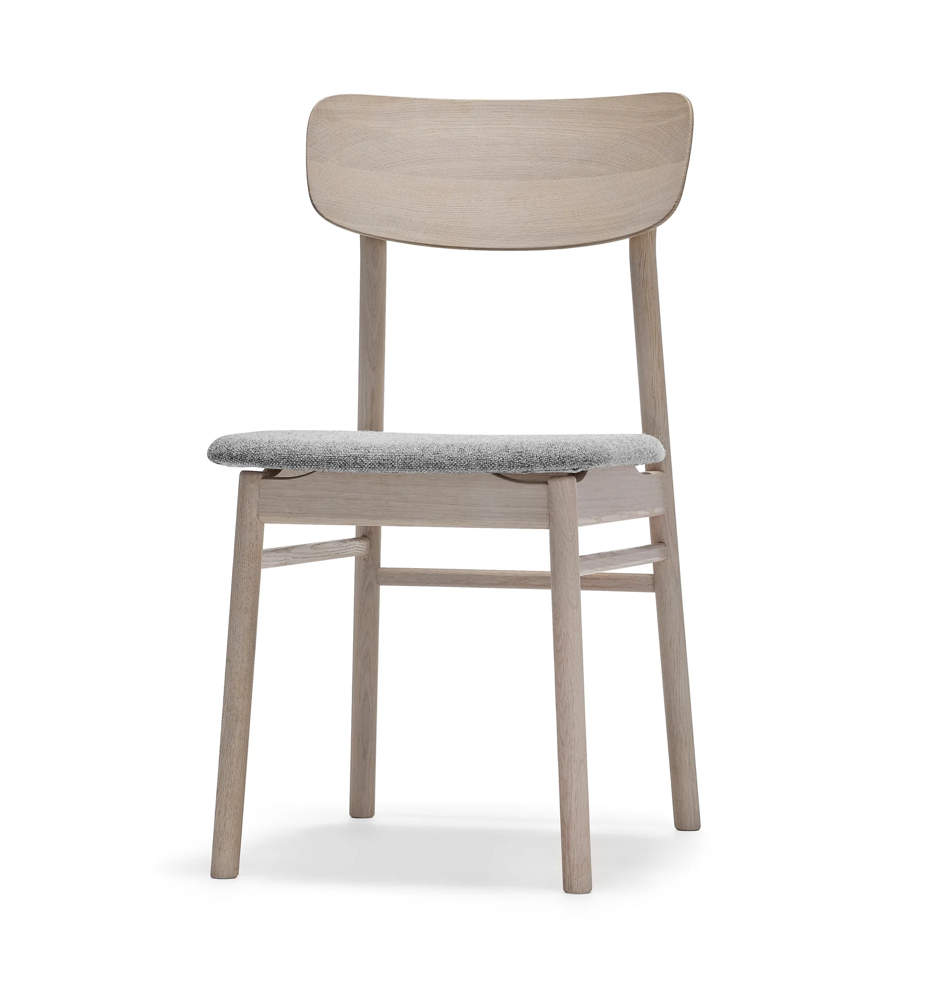 Silla Prima Vista roble aceitado blanco, Tela hallingdal 65-130 gris Stolab