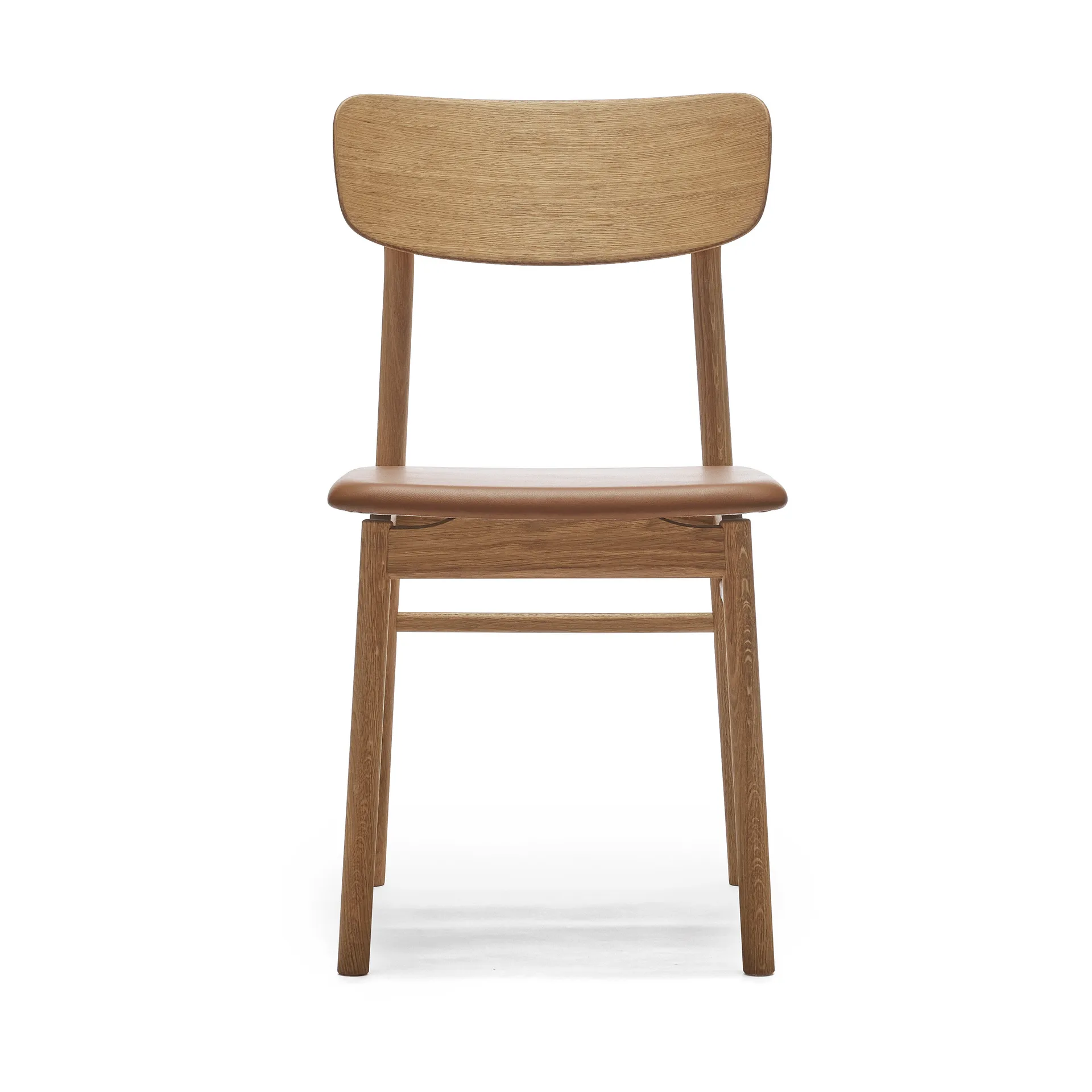 Silla Prima Vista roble aceitado, Cuero Elmosoft 43807 cognac Stolab