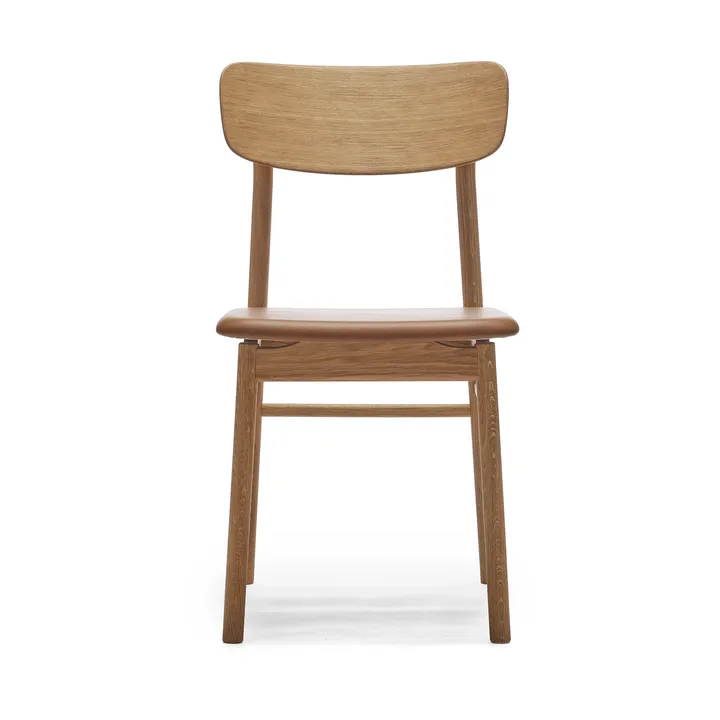 Silla Prima Vista roble aceitado - Cuero Elmosoft 43807 cognac - Stolab