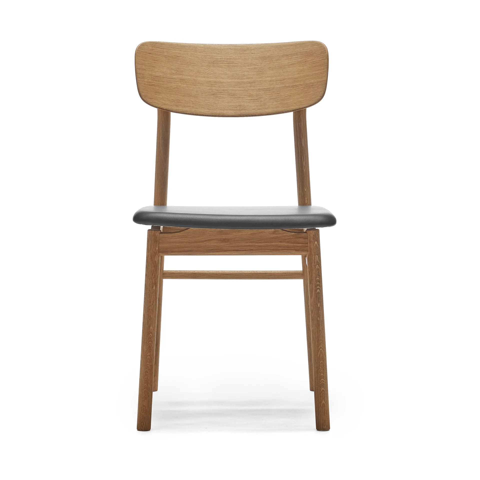 Silla Prima Vista roble aceitado, Cuero Elmosoft 99001 negro Stolab