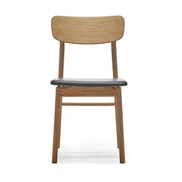 Silla Prima Vista roble aceitado - Cuero Elmosoft 99001 negro - Stolab