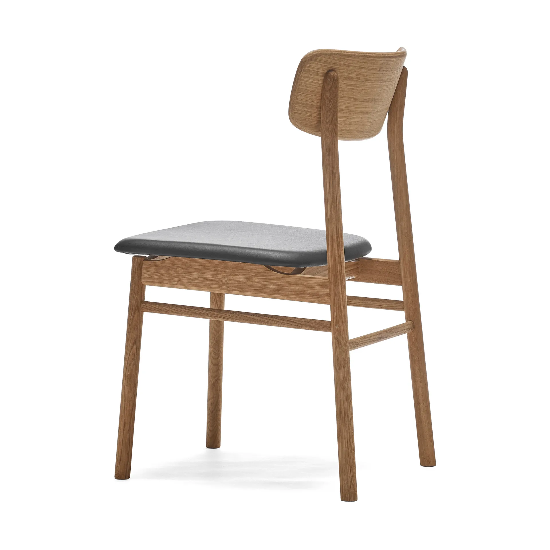 Silla Prima Vista roble aceitado, Cuero Elmosoft 99001 negro Stolab