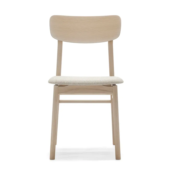 Silla Prima Vista roble barnizado mate claro - Tela Atto Driftwood V3576/01 gris - Stolab
