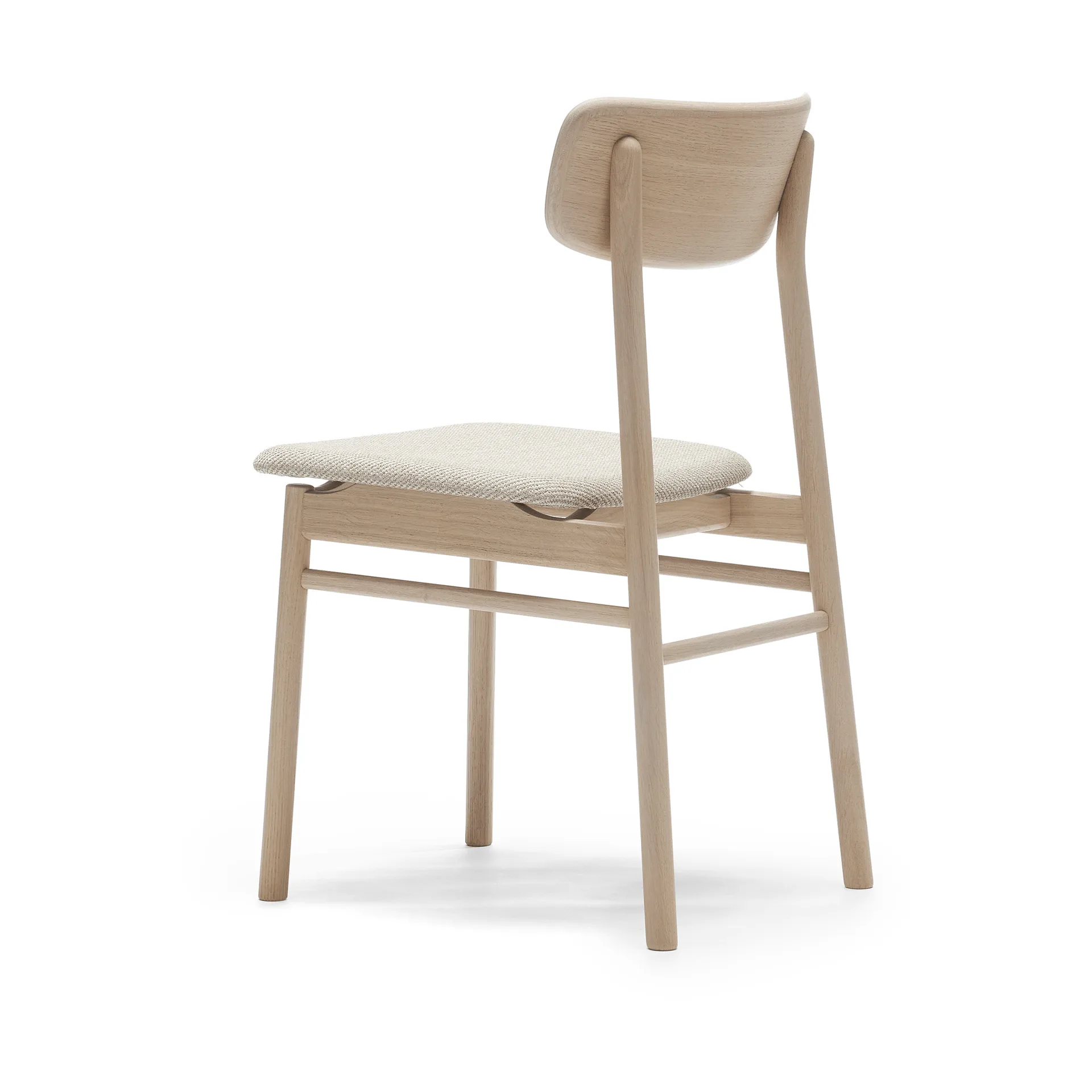 Silla Prima Vista roble barnizado mate claro, Tela Atto Driftwood V3576/01 gris Stolab