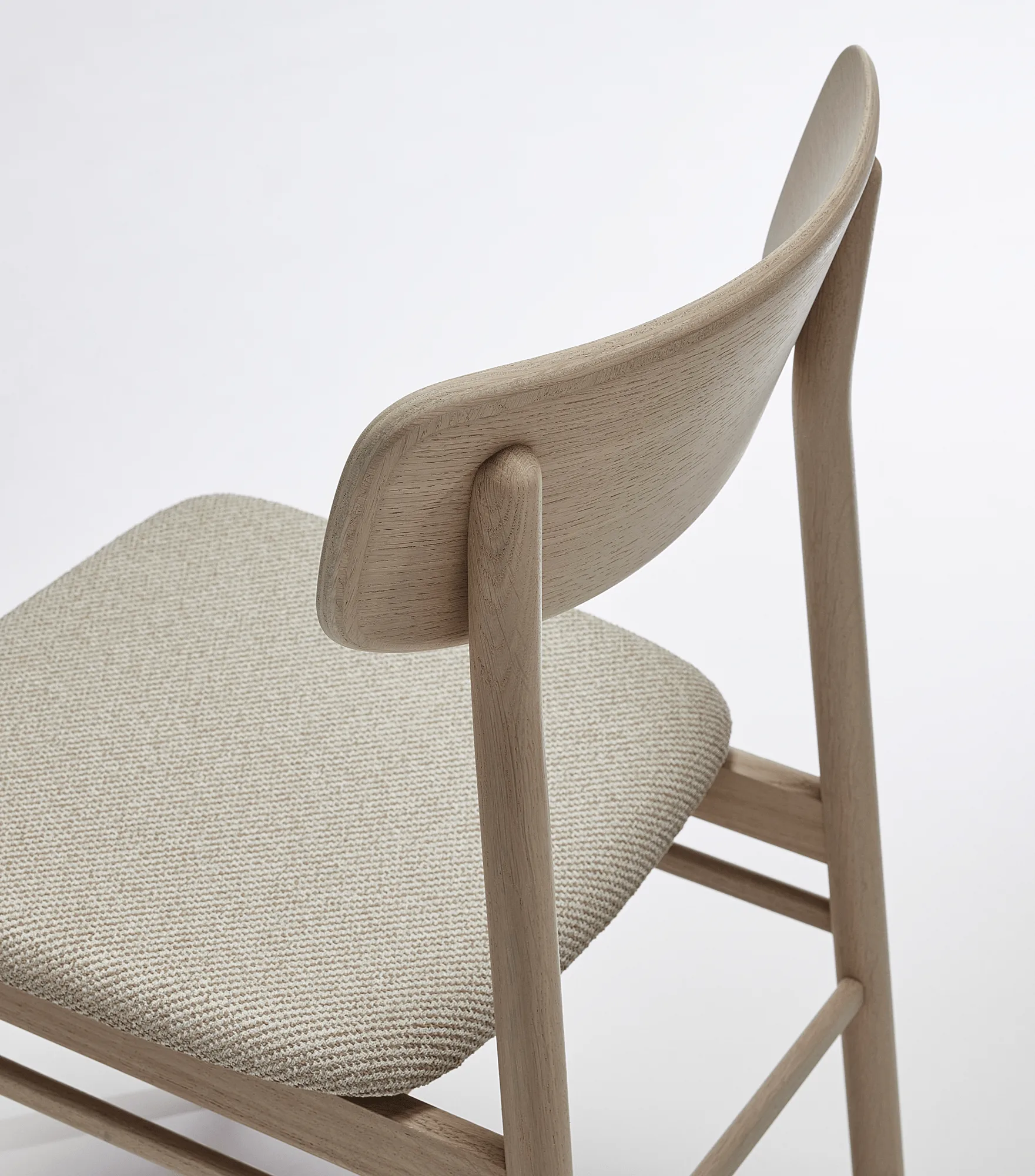 Silla Prima Vista roble barnizado mate claro, Tela Atto Driftwood V3576/01 gris Stolab