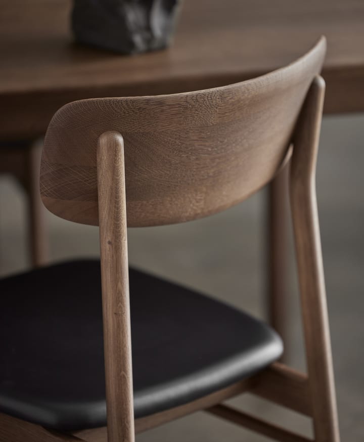 Silla Prima Vista roble, Smoked oak-black leather Stolab