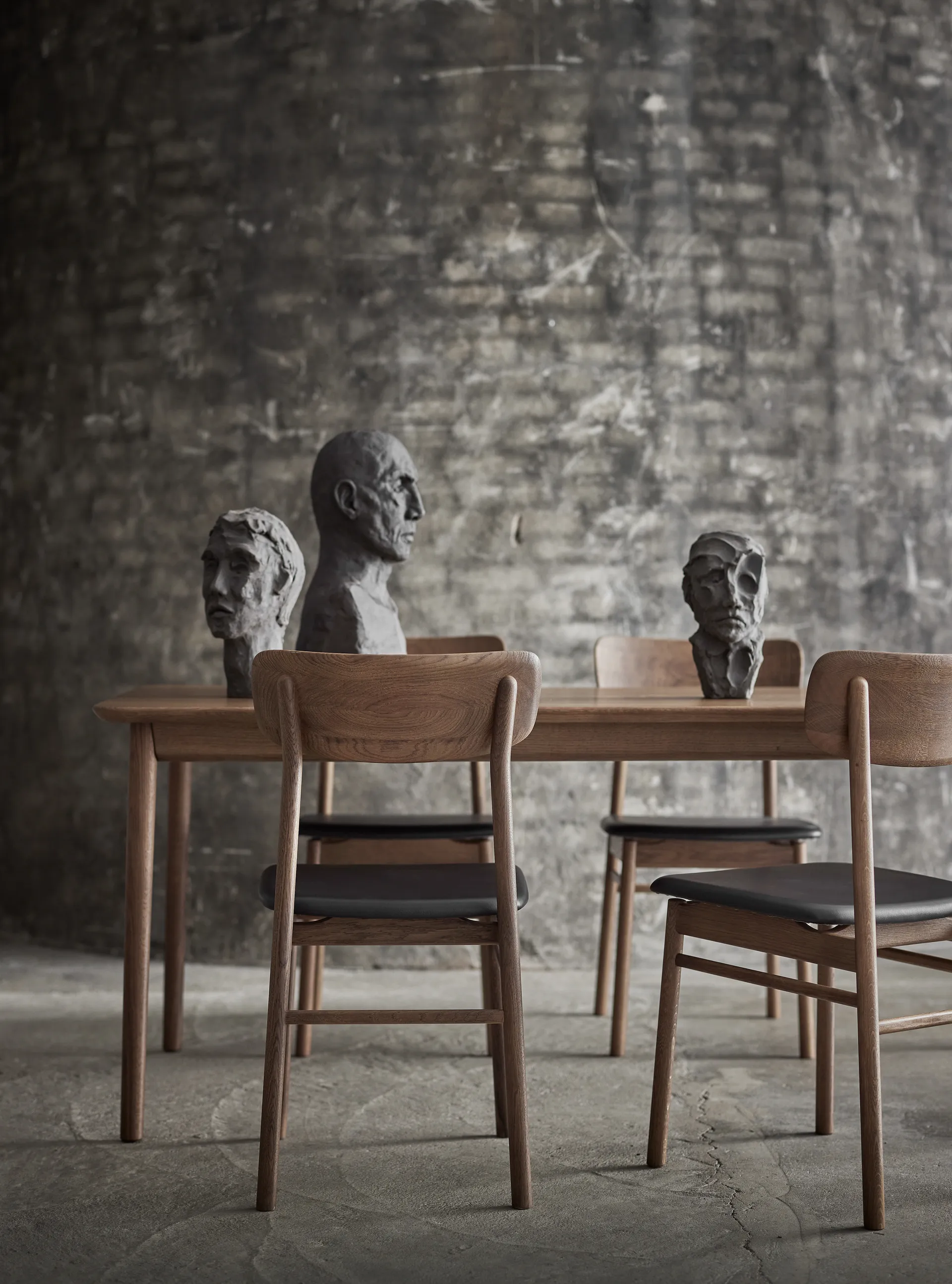 Silla Prima Vista roble, Smoked oak-black leather Stolab