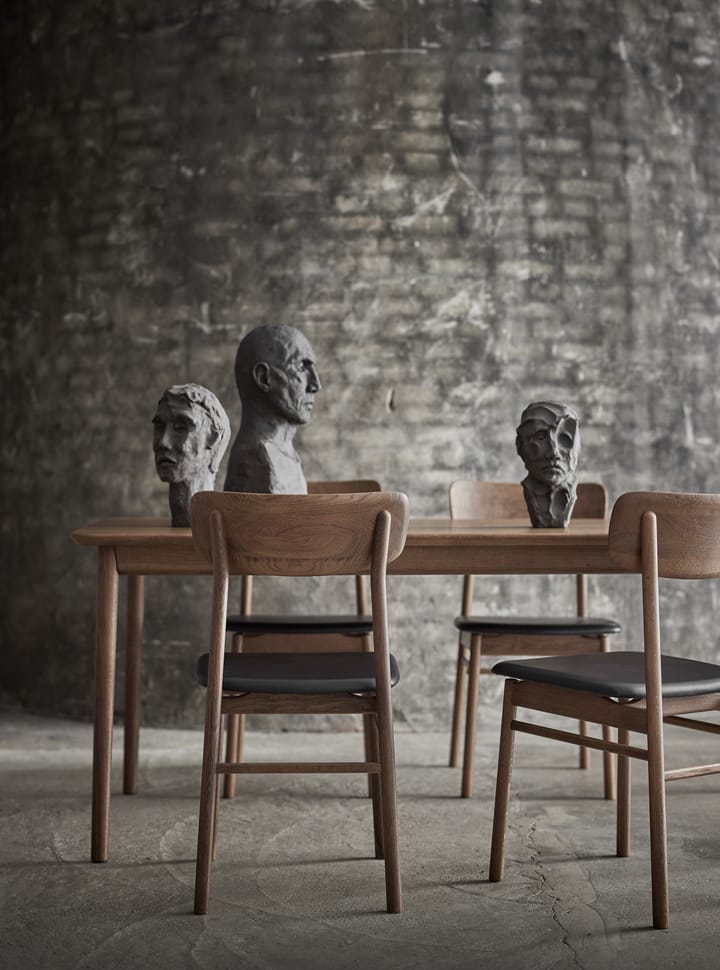 Silla Prima Vista roble, Smoked oak-black leather Stolab