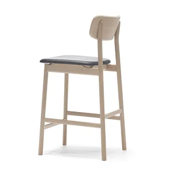 Taburete bar Prima Vista - Elmosoft negro-estructura de roble aceitado blanco - Stolab