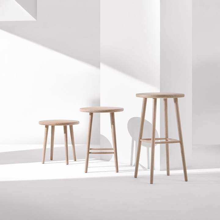 Taburete de bar Miss Button, Roble aceite natural, alto Stolab