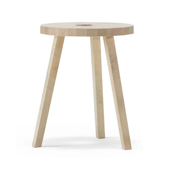 Taburete redondo Lilla Snåland - Abedul aceitado natural, Ø35x45 cm - Stolab