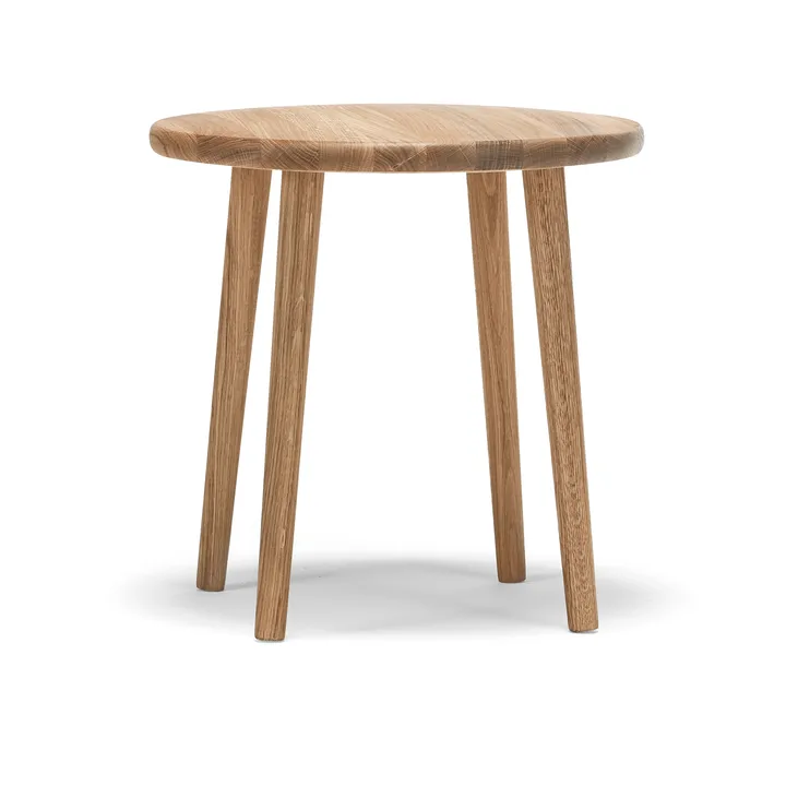 Taburete redondo Miss Button - Roble aceite natural, bajo, Ø44x45 cm - Stolab