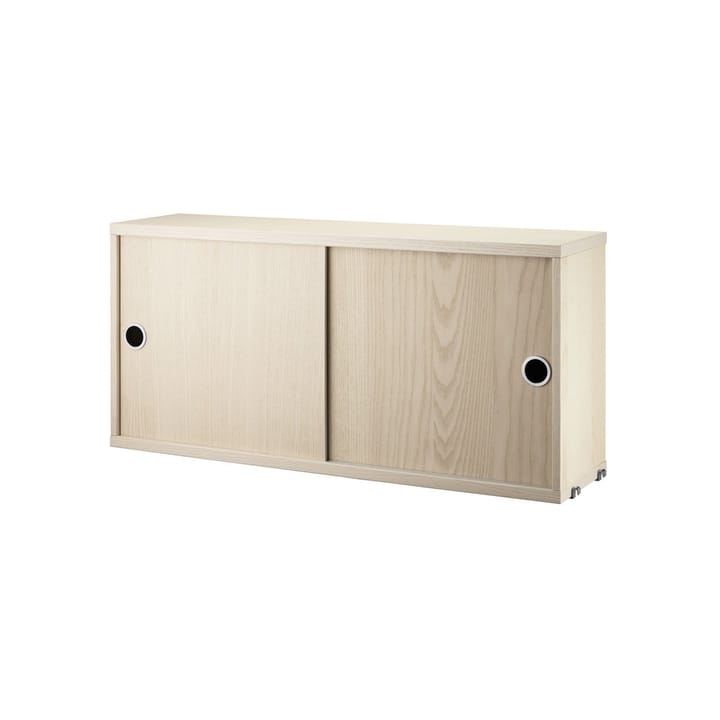 Cabinet con puertas correderas String - Chapa de fresno, 78x20 cm - String