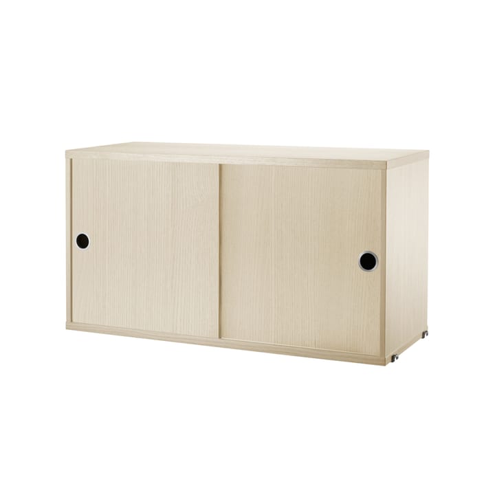 Cabinet con puertas correderas String - Chapa de fresno, 78x30 cm - String