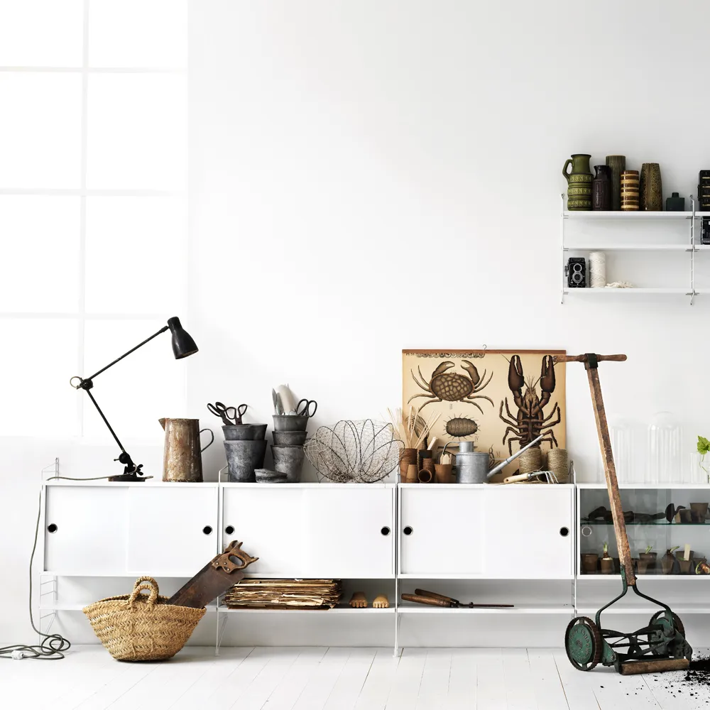 Cabinet con puertas correderas String, Nogal, 78x30 cm String