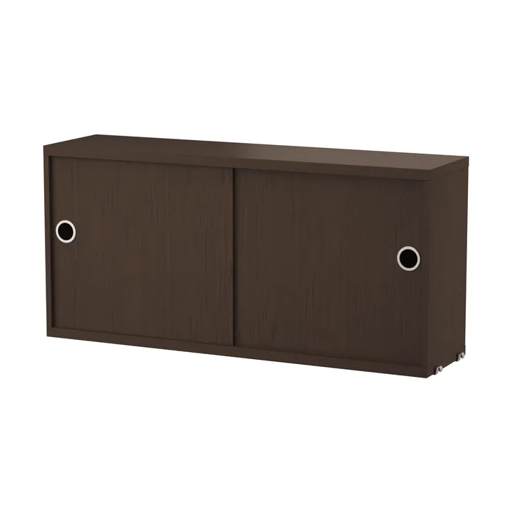 Cabinet con puertas correderas String - Roble oscuro, 78×20 cm - String