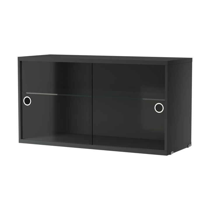 Cabinet vitrina con puertas correderas de cristal String 78 cm - Gris oscuro - String