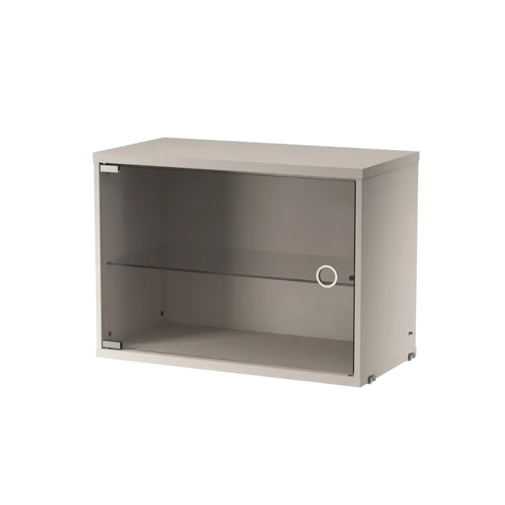 Cabinet vitrina con puertas correderas de cristal String - Beige, 58x30 cm - String