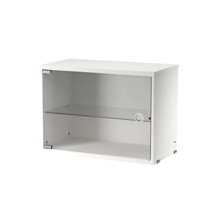 Cabinet vitrina con puertas correderas de cristal String - Blanco, 58x30 cm - String