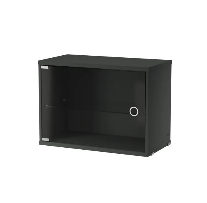 Cabinet vitrina con puertas correderas de cristal String - Gris oscuro, 58x30 cm - String