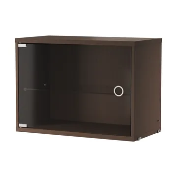 Cabinet vitrina con puertas correderas de cristal String - Roble oscuro, 58x30 cm - String