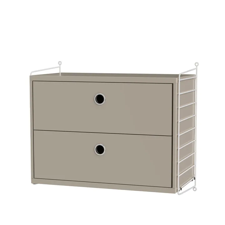 Dormitorio String beige y blanco - Combinación A - String