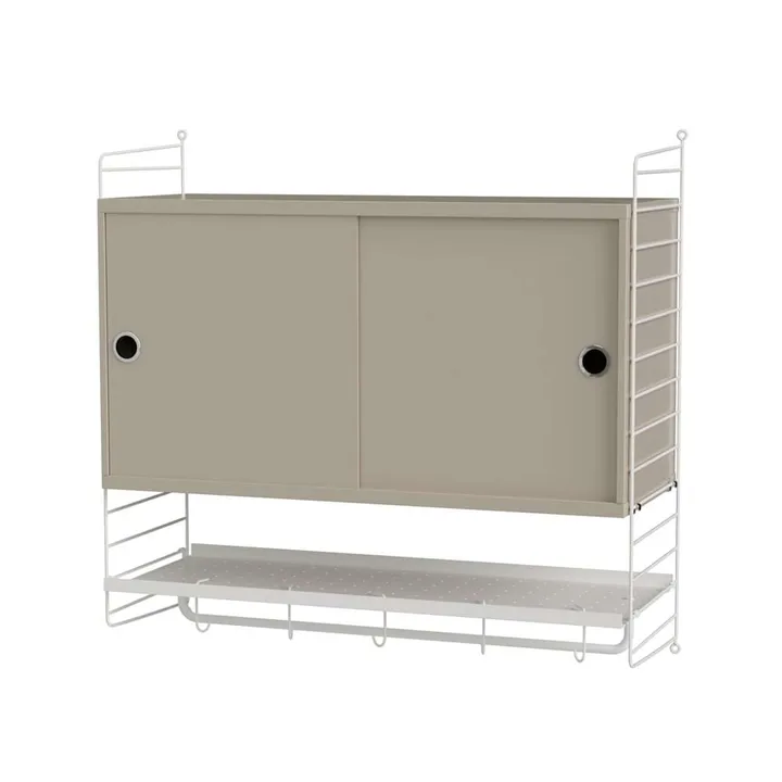 Dormitorio String beige y blanco - Combinación F - String