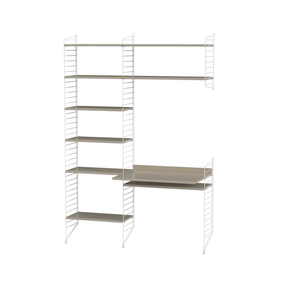 Dormitorio String beige y blanco - Combinación G,  String