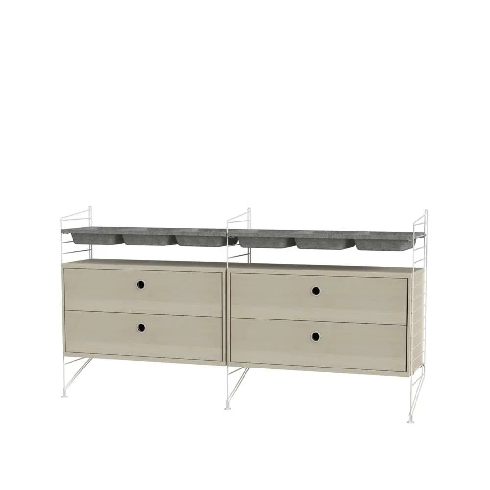 Dormitorio String fresno y blanco - Combinación G String
