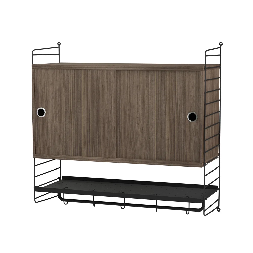 Dormitorio String nogal y negro - Combinación F,  String