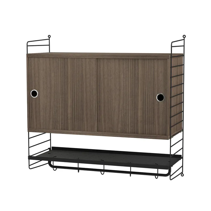 Dormitorio String nogal y negro - Combinación F - String