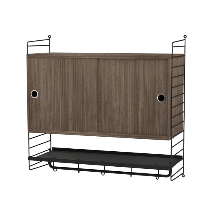 Dormitorio String nogal y negro - Combinación F - String