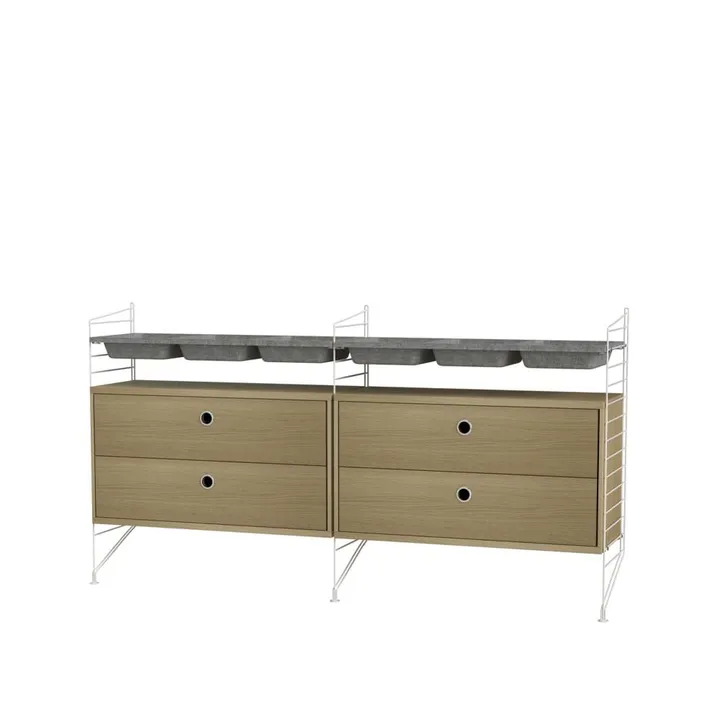 Dormitorio String roble y blanco - Combinación G - String