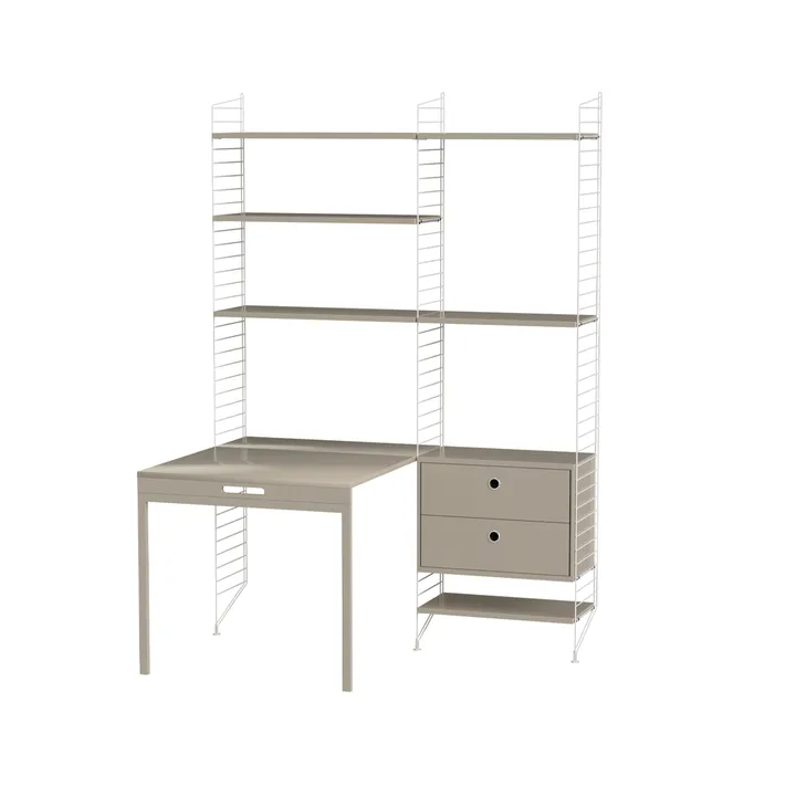 Espacio de trabajo String beige y blanco - Combinación E - String