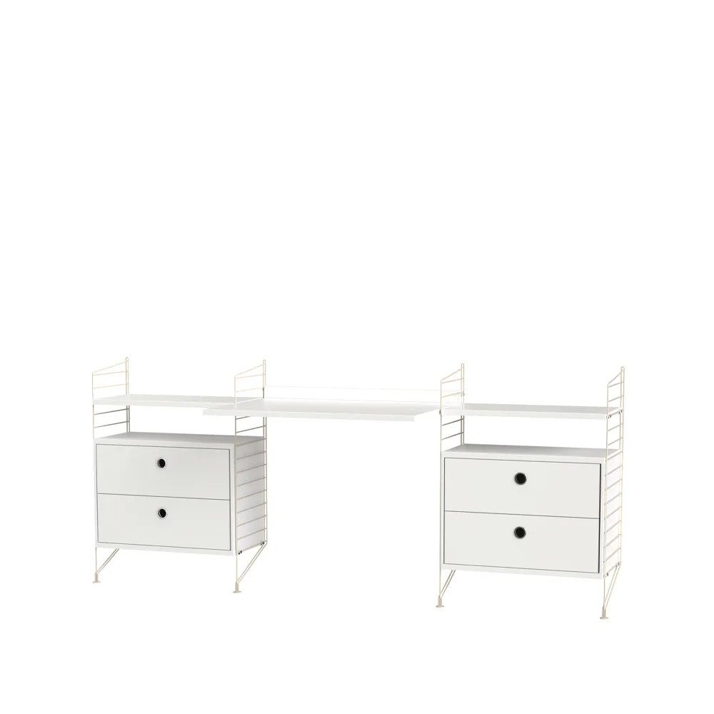 Espacio de trabajo String blanco y beige - Combinación C,  String