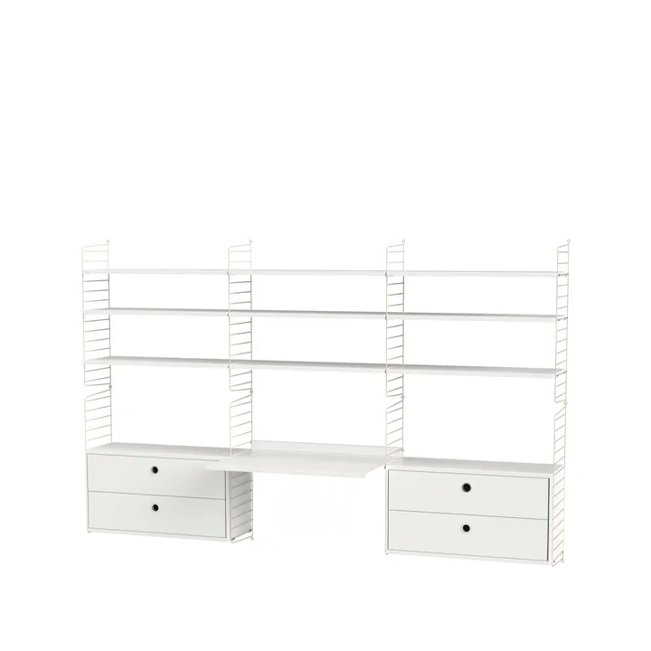 Espacio de trabajo String blanco y beige - Combinación F - String
