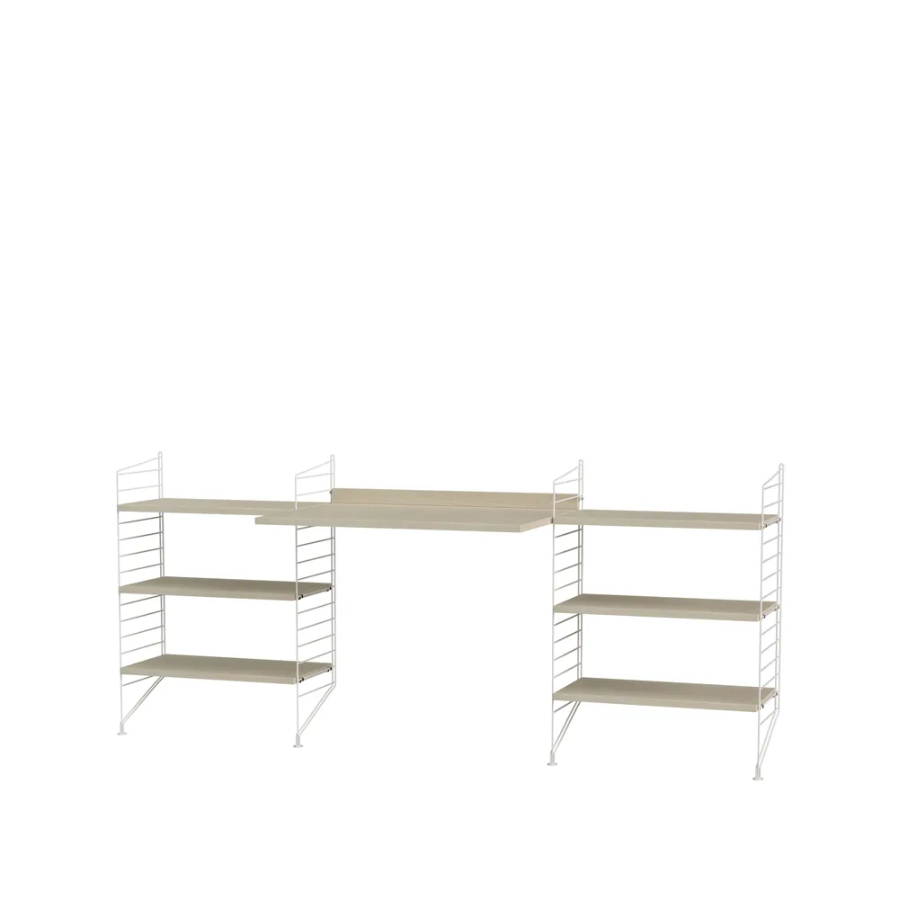 Espacio de trabajo String fresno y blanco - Combinación D,  String