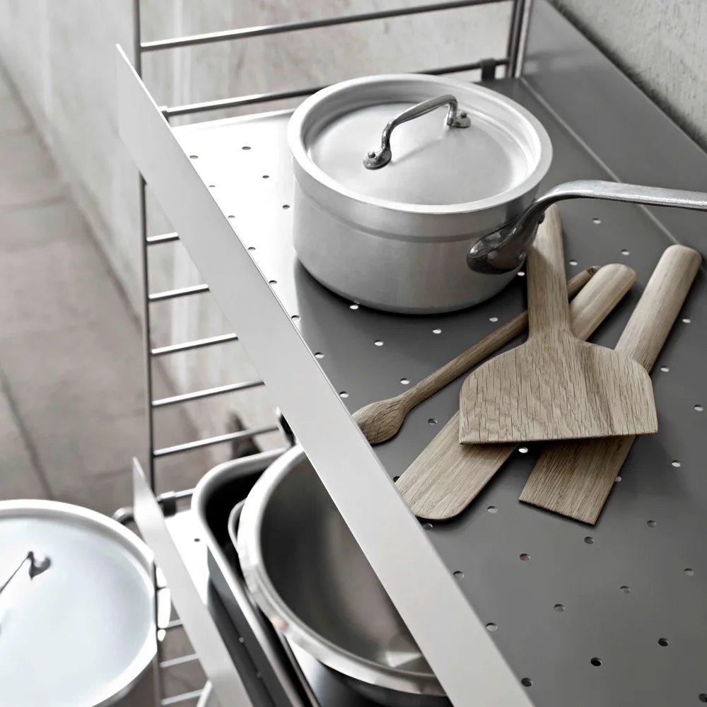 Estante String metal, Beige, 78x30 cm, borde alto String