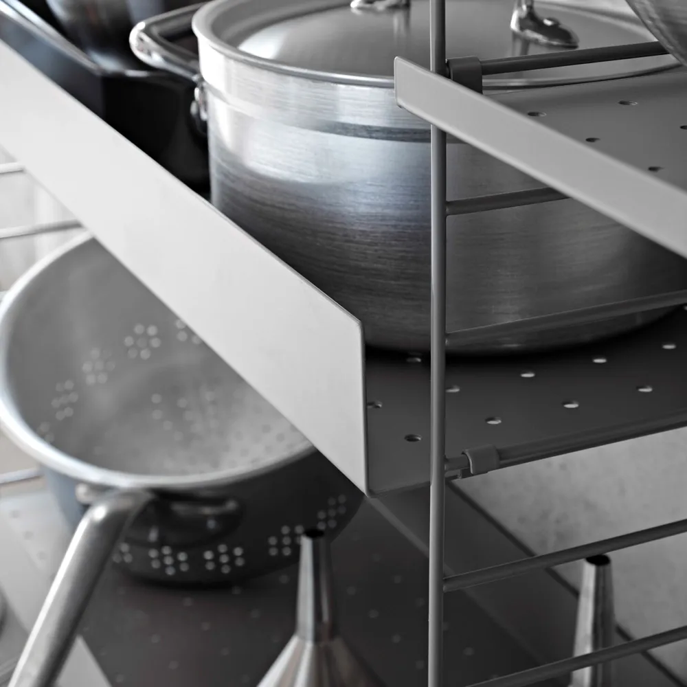 Estante String metal, Blanco, 78x20 cm, borde bajo String