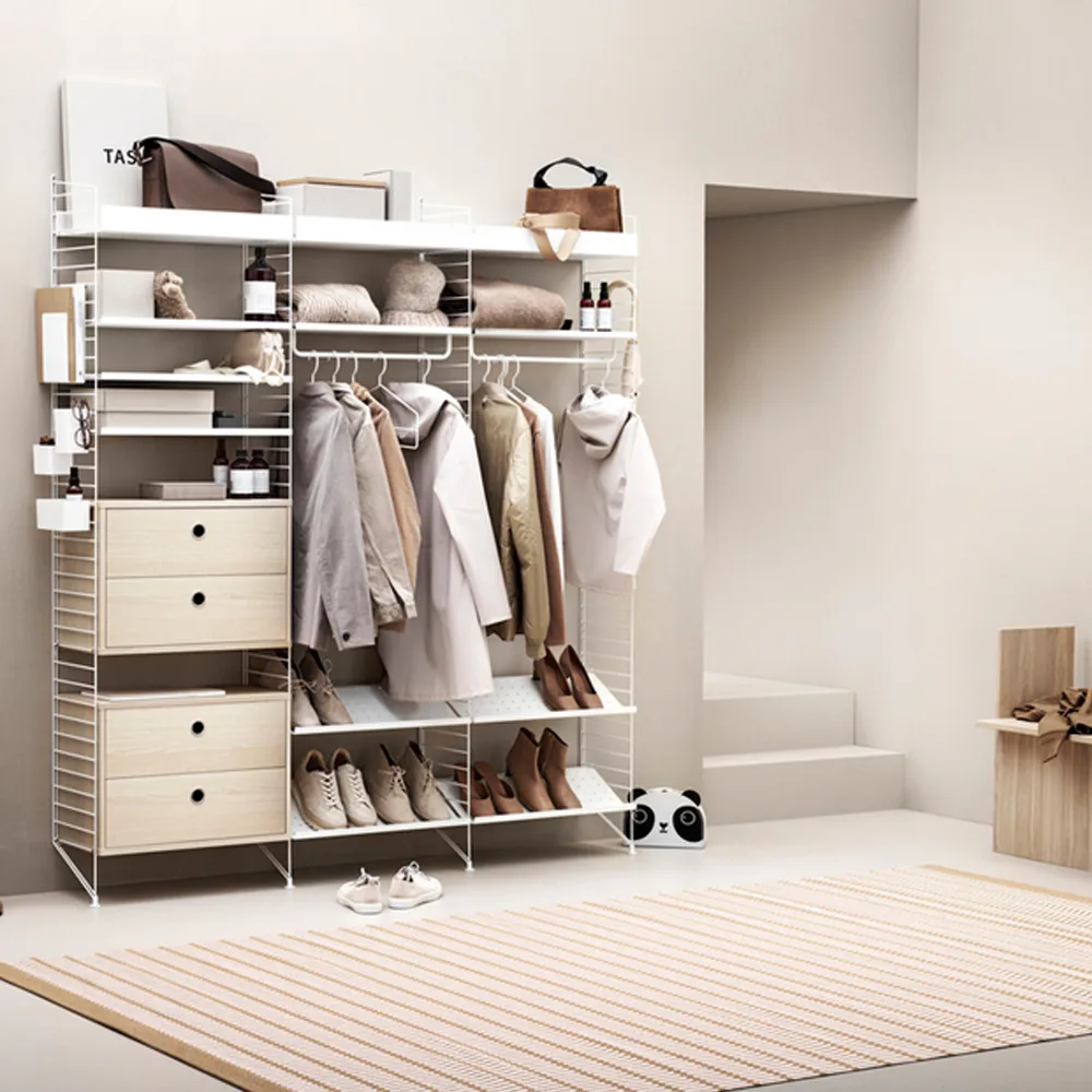 Estante String metal, Gris, 58x30 cm, borde alto String