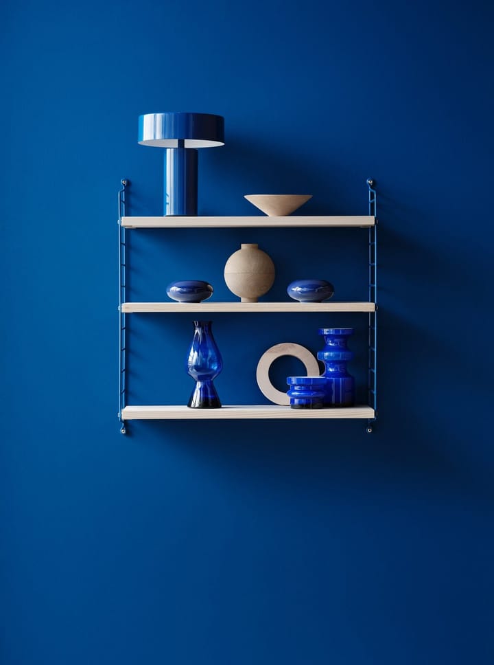 Estantería String 1949-2024 Limited Edition 60x60x20 cm, Blue/white oiled pine String