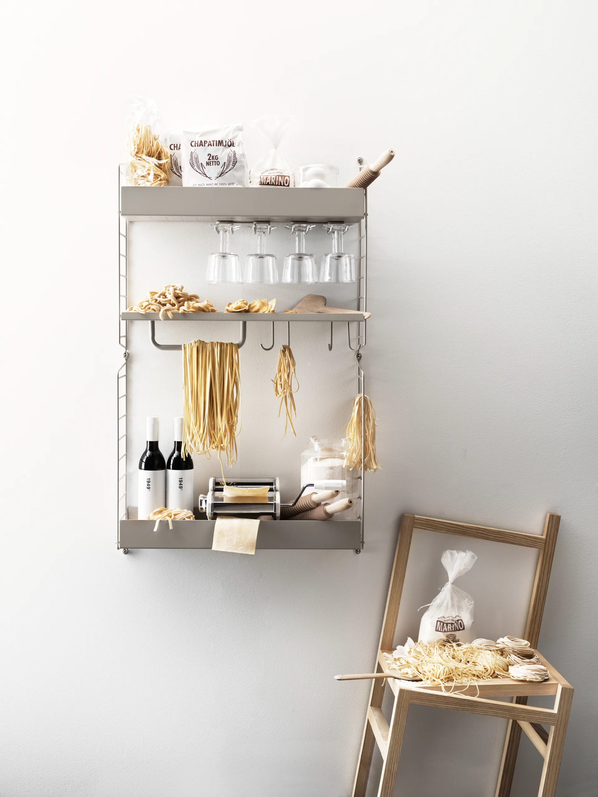 Gancho J String paquete de 5, Acero inoxidable String