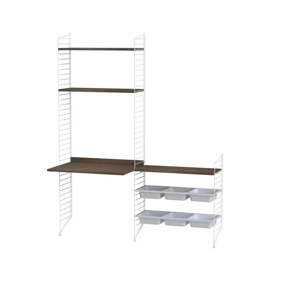 Habitación de niños String nogal y blanco - Combinación E,  String