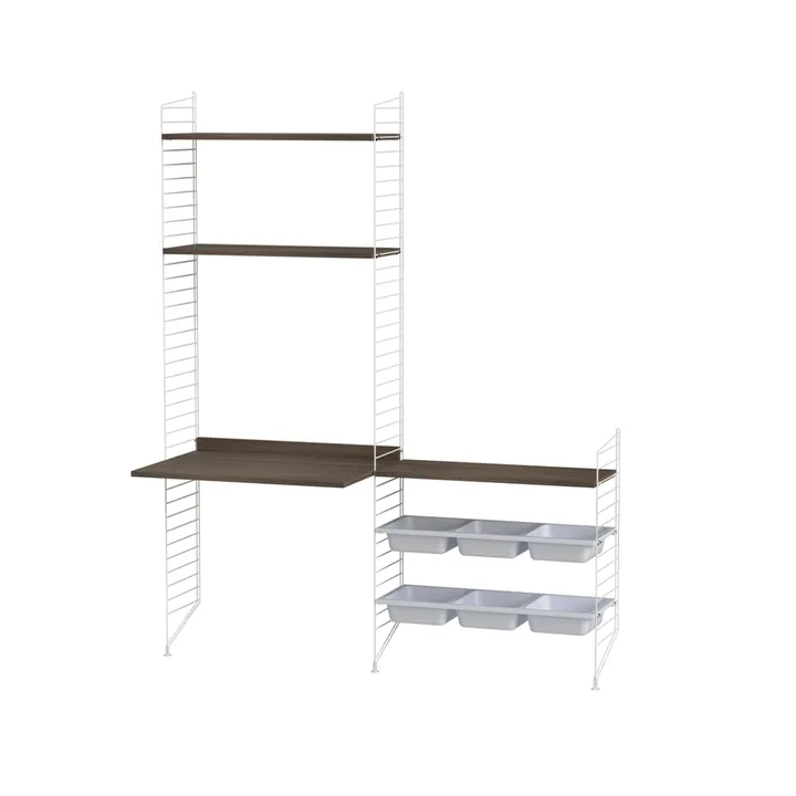Habitación de niños String nogal y blanco - Combinación E - String