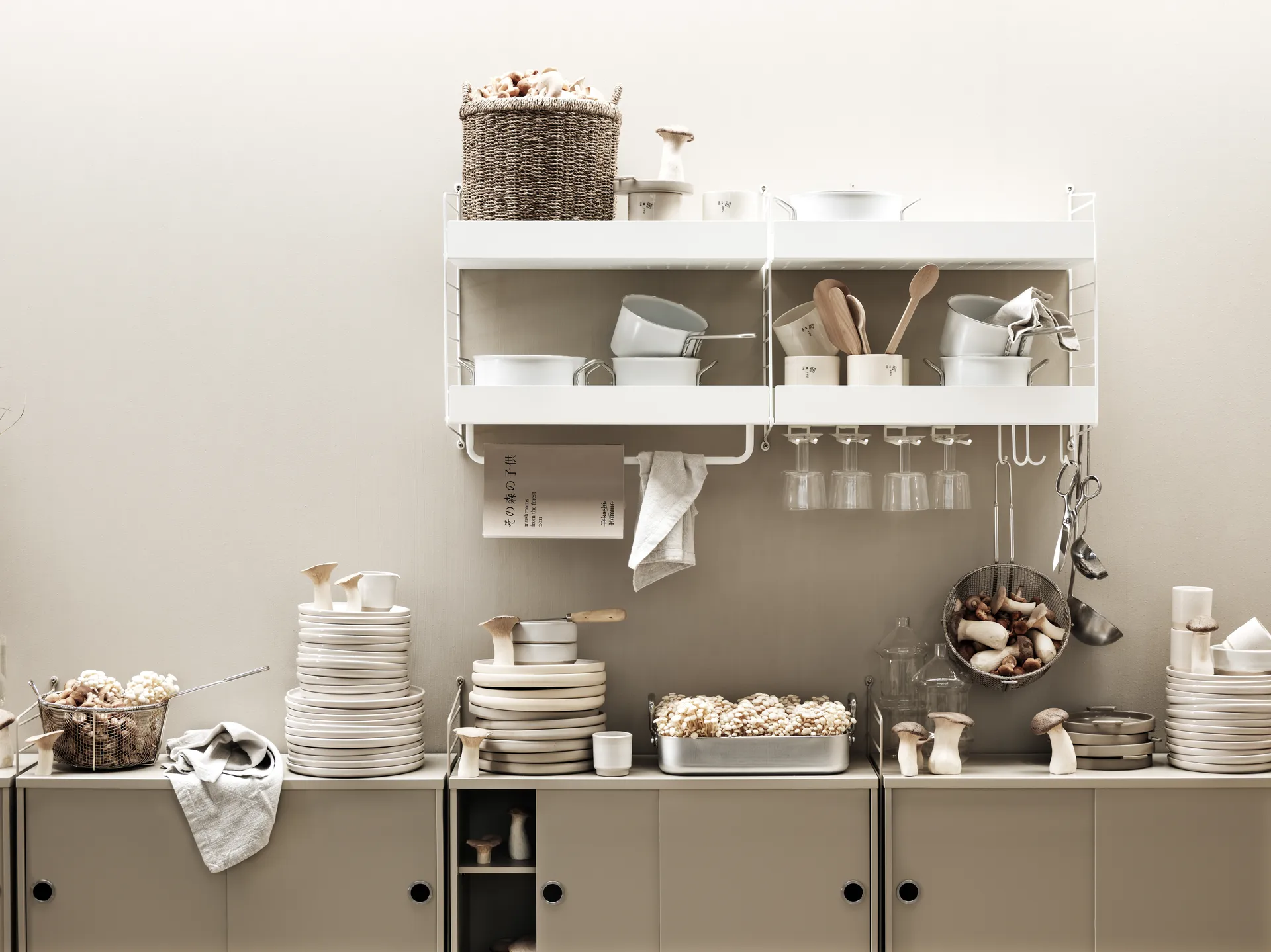 Panel de pared String, Blanco, 50x30 cm, paquete de 2 String
